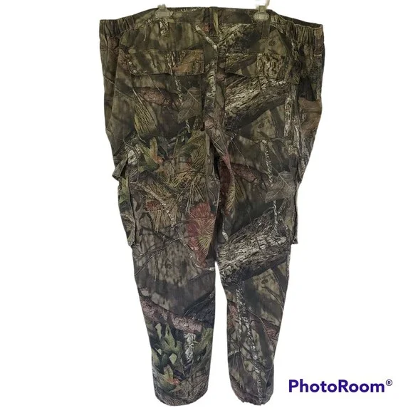 Mossy Oak cargo Hunting Pants size XXXL (38/50) stretchy waist ankle draw string
